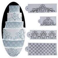 4 PIECE FILIGREE FLORAL STENCIL SET