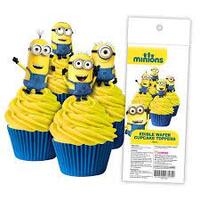 Minions Edible Wafer Cupcake Toppers 16 piece
