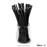 BLACK 6 INCH LOLLIPOP STICKS- Cake Craft 50pc