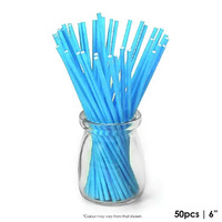 BLUE 6 INCH LOLLIPOP STICKS- Cake Craft 50pc