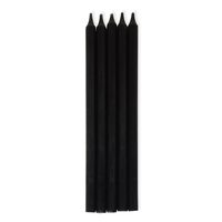 BLACK MATTE TAPER CANDLES 10 piece