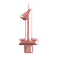 CANDLE NUMERAL MOULDED ROSE GOLD #1