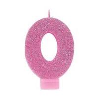 Pink Number 0 Candle