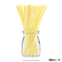 YELLOW 6 INCH LOLLIPOP STICKS- Cake Craft 50pc