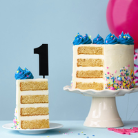 MEGA NUMBER 1 CAKE TOPPER - BLACK