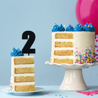MEGA NUMBER 2 CAKE TOPPER - BLACK