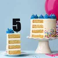 MEGA NUMBER 5 CAKE TOPPER - BLACK