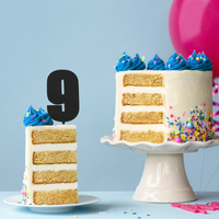MEGA NUMBER 9 CAKE TOPPER - BLACK