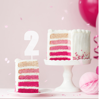 MEGA NUMBER 2 CAKE TOPPER - WHITE