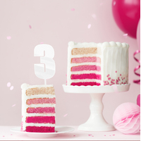 MEGA NUMBER 3 CAKE TOPPER - WHITE