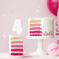 MEGA NUMBER 4 CAKE TOPPER - WHITE