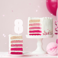 MEGA NUMBER 8 CAKE TOPPER - WHITE