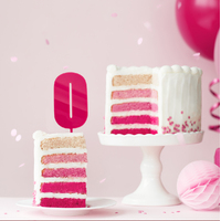 MEGA NUMBER 0 CAKE TOPPER - PINK
