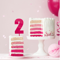 MEGA NUMBER 2 CAKE TOPPER - PINK