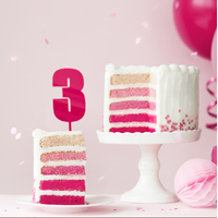MEGA NUMBER 3 CAKE TOPPER - PINK
