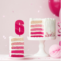MEGA NUMBER 6 CAKE TOPPER - PINK