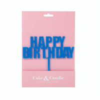 BOLD HAPPY BIRTHDAY CAKE TOPPER - BLUE