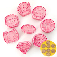 8 Piece Superhero Cutter/Stamp Set