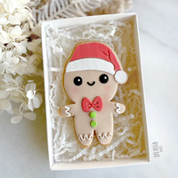 Gingerbread Man with Santa Hat Cutter & Debosser Set (Little Biskut) LBD406-S