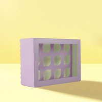 PAPYRUS SCALLOPED TALL CUPCAKE BOX (12 HOLE) - PASTEL LILAC