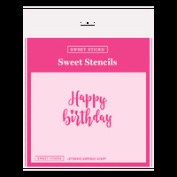 LETTERING BIRTHDAY SCRIPT SWEET STENCIL