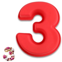 Number 3 Silicone Mould Small 10cm tall