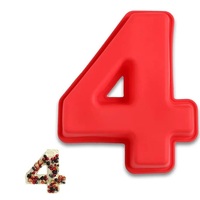 Number 4 Silicone Mould Small 10cm tall