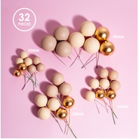 SPRINKS 32 Cake Ball Toppers - CHAMPAGNE GOLD
