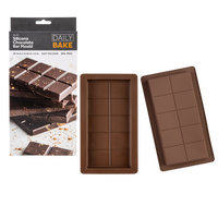 DAILY BAKE SILICONE CHOCOLATE BAR MOULD SET 2 - CHOCOLATE