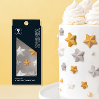 SHIMMER STARS (9 pieces) SPRINKS Icing Decorations