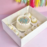 WHITE BENTO 8 HOLE CUPCAKE AND CAKE BOX