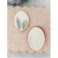 Bunny Ears Oval - Cookie Cutter and Fondant Stamp