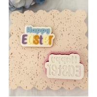 Happy Easter Word Stamp - Cookie Cutter and Fondant Stamp