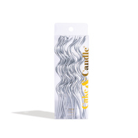 13cm SWIRLY Cake Candles SILVER (Pack of 16)