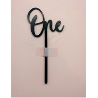 ONE - Black Acrylic-Cake Topper