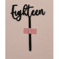 EIGHTEEN - Black Acrylic-Cake Topper