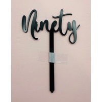 NINETY - Black Acrylic-Cake Topper