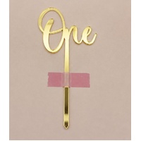 ONE - Gold Mirror Acrylic-Cake Topper