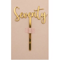 SEVENTY- Gold Mirror Acrylic-Cake Topper