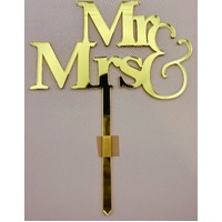 MR & MRS- Gold Acrylic-Cake Topper