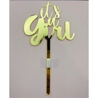 Its a Girl- Gold Acrylic-Cake Topper